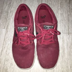 Burgundy sneakers